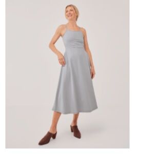 Pact Women's Tide Stripe Fit & Flare Midi Dress Size 2XL New With Tags!